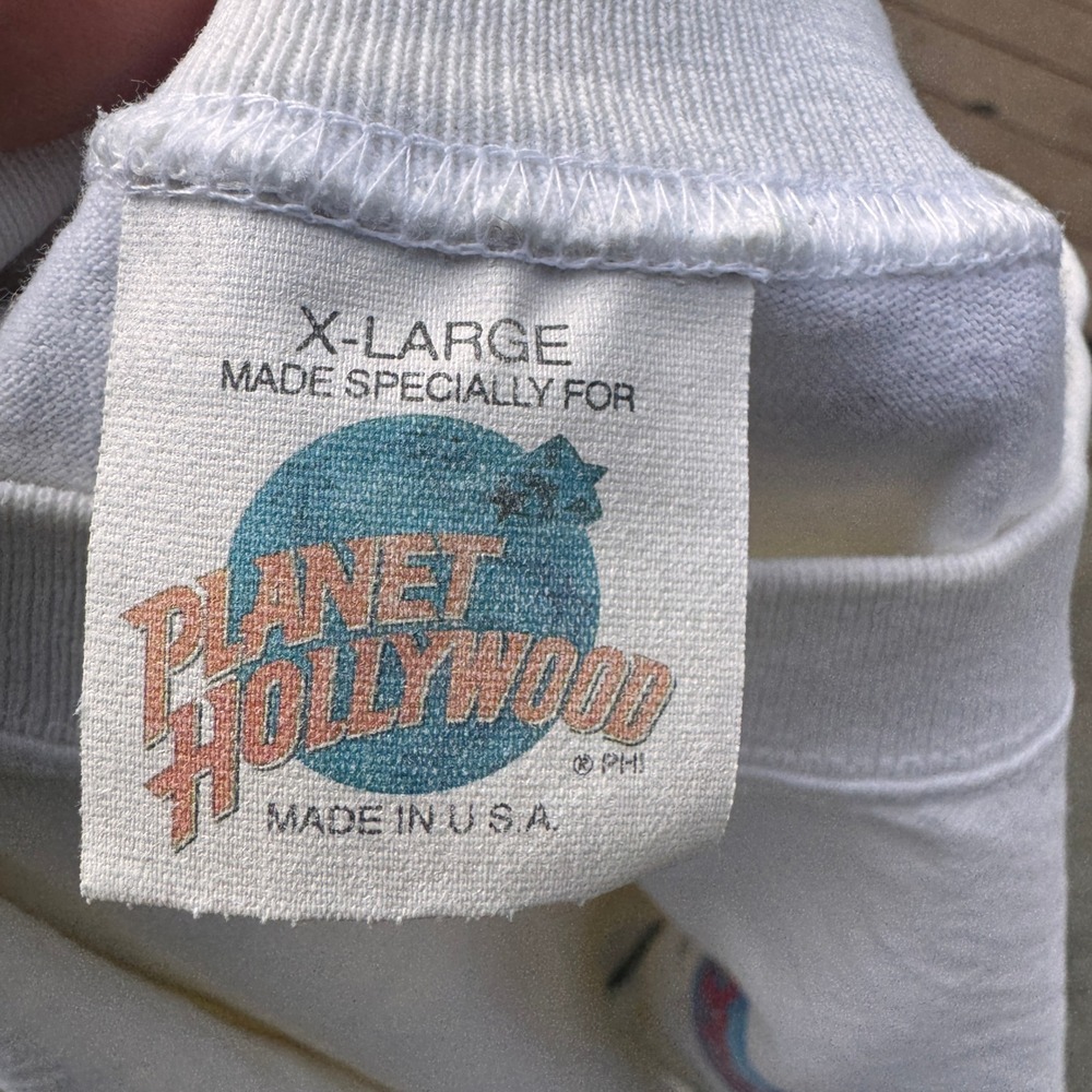 Vintage Planet Hollywood Arnold Schwarzenegger Inner-City Games Shirt XL White - Picture 2 of 6